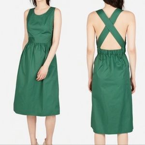 ❗️$50 SALE - Everlane Green The Clean Cotton CrossBack Dress With Pockets Size 4